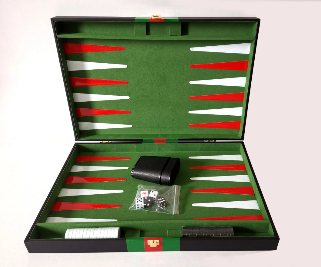 Hot Sale Luxury Leather Gifts Backgammon Checkers Chess Game Set International Chess and Backgammon