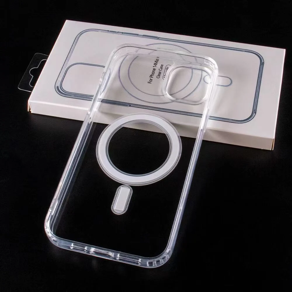 Wireless Charging Phone Case with Magsafe Magnetic Transparent Clear Phone Case for iPhone 11 12 13 14 Mobile Phone Back Cover Parts