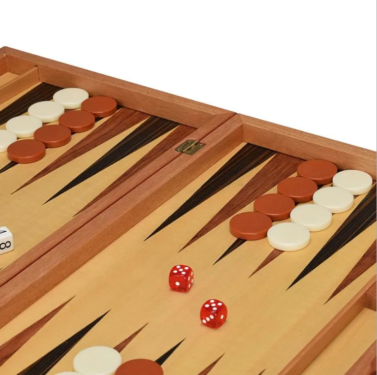 Classic Solid Wood Backgammon Set Travel Folding Backgammon