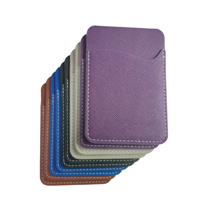 Factory OEM Adhesive Phone Wallet PU Leather Cell Phone Card Holder for All Smartphones & Cases