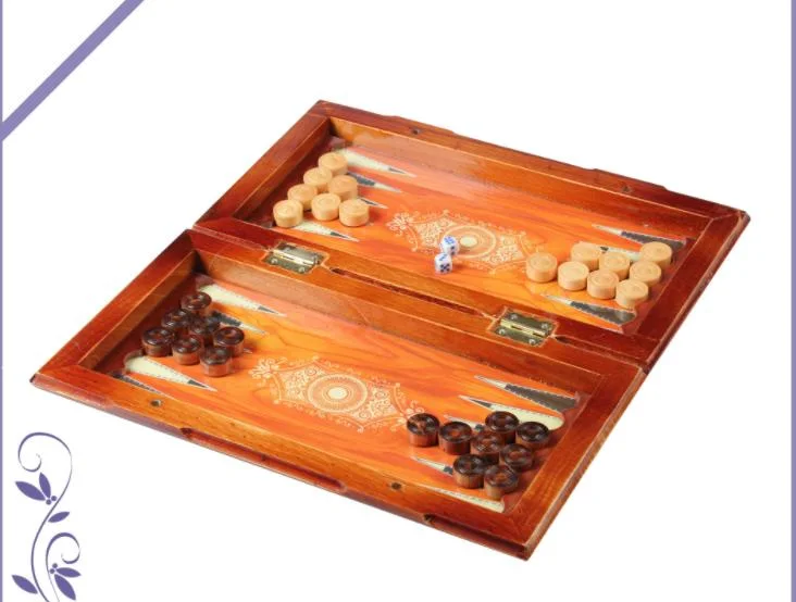 Wooden Backgammon Board Game Set for Adults and Kids with Classic Board Strategy Game