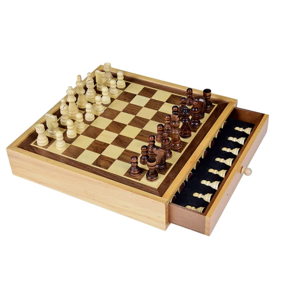 Vendita calda di lusso da 19 pollici in pelle in fibra di carbonio Regali Backgammon Dama Set di scacchi Scacchi e backgammon internazionali