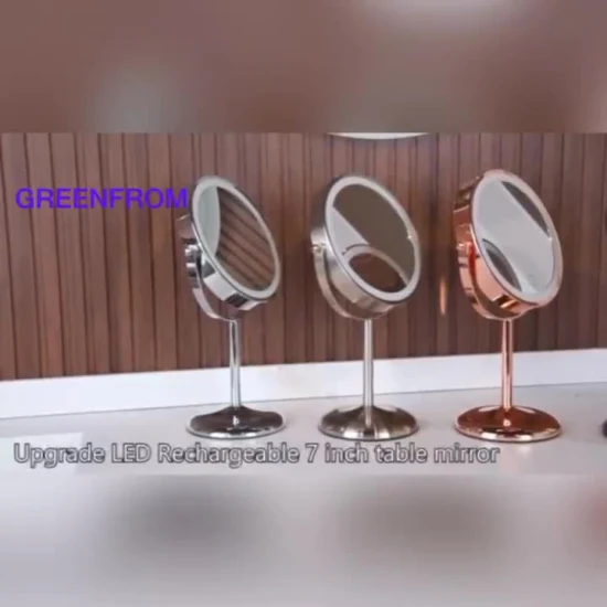 Specchio cosmetico da tavolo ricaricabile a doppia faccia HD da 7 pollici per il trucco