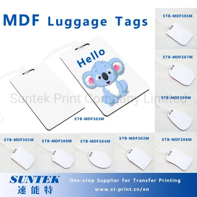Etichetta per bagagli in MDF vuota a sublimazione da 3 mm