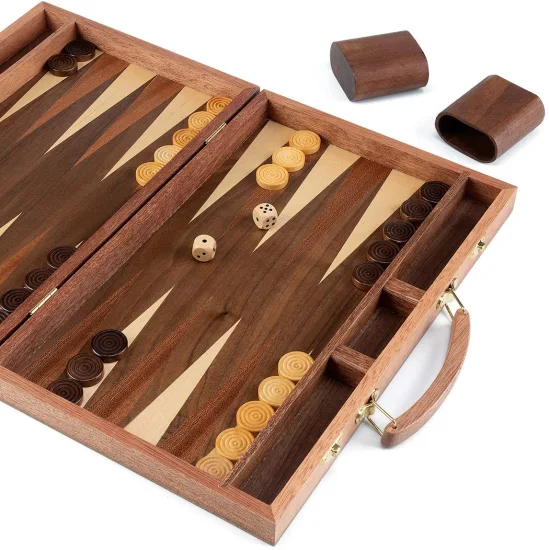 Set di giochi da tavolo backgammon in legno di alta qualità da viaggio all'ingrosso