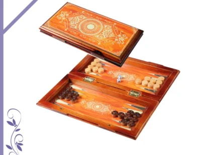 Set da gioco da tavolo backgammon in legno per adulti e bambini con classico gioco di strategia da tavolo