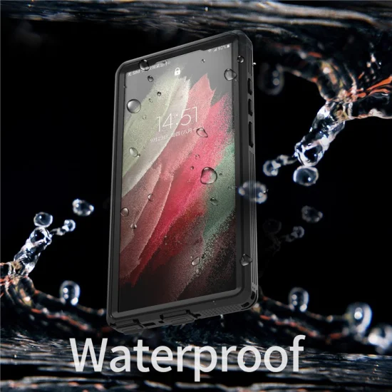 Redpepper DOT per Samsung Galaxy S23 Ultra, Custodia Impermeabile IP68, Retro Trasparente Antigraffio [Supporta Sblocco Impronta Digitale] - Nero