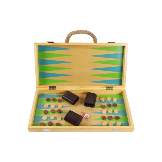 Backgammon educativo per bambini con scacchiera in legno laccato con pezzi degli scacchi (90356)