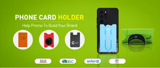 Porta carte di credito autoadesivo in silicone su misura per cellulare
