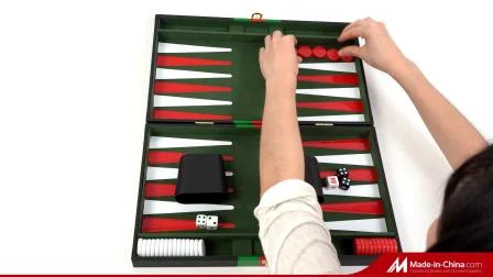Gioca a un divertente gioco da tavolo Backgammon Checkers Backgammon da viaggio in stile roll-up